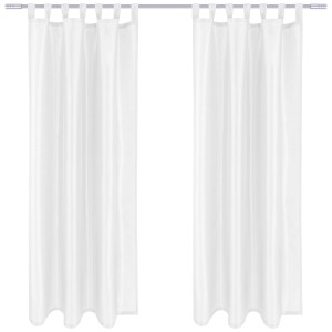 Arsvita Gardinen 2er Pack Alessia, blickdicht, weiß, 140x175 cm mit Schlaufen.