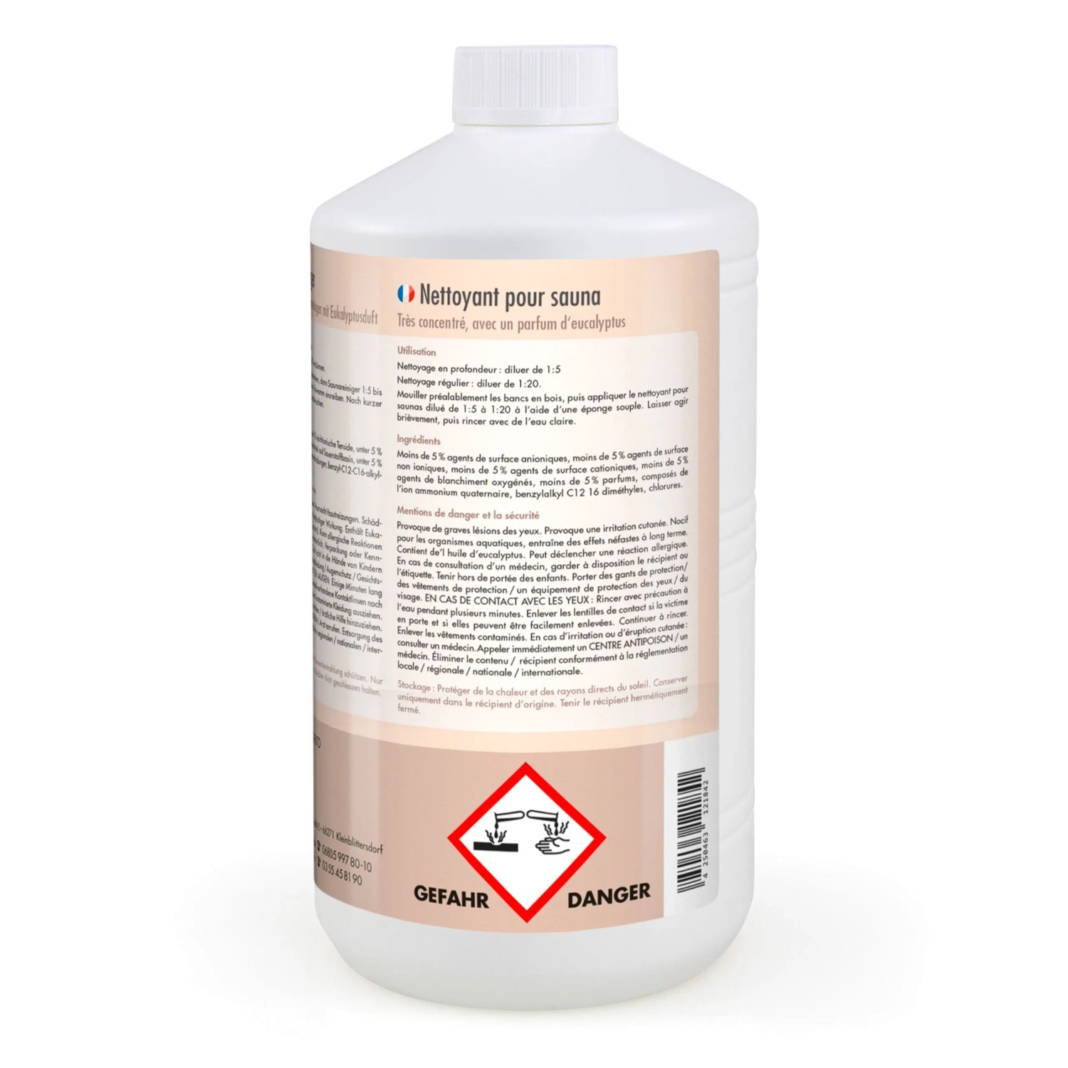 Bayzid Saunareiniger 1l mit Eukalyptusduft, Hochkonzentrat für die Saunareinigung.