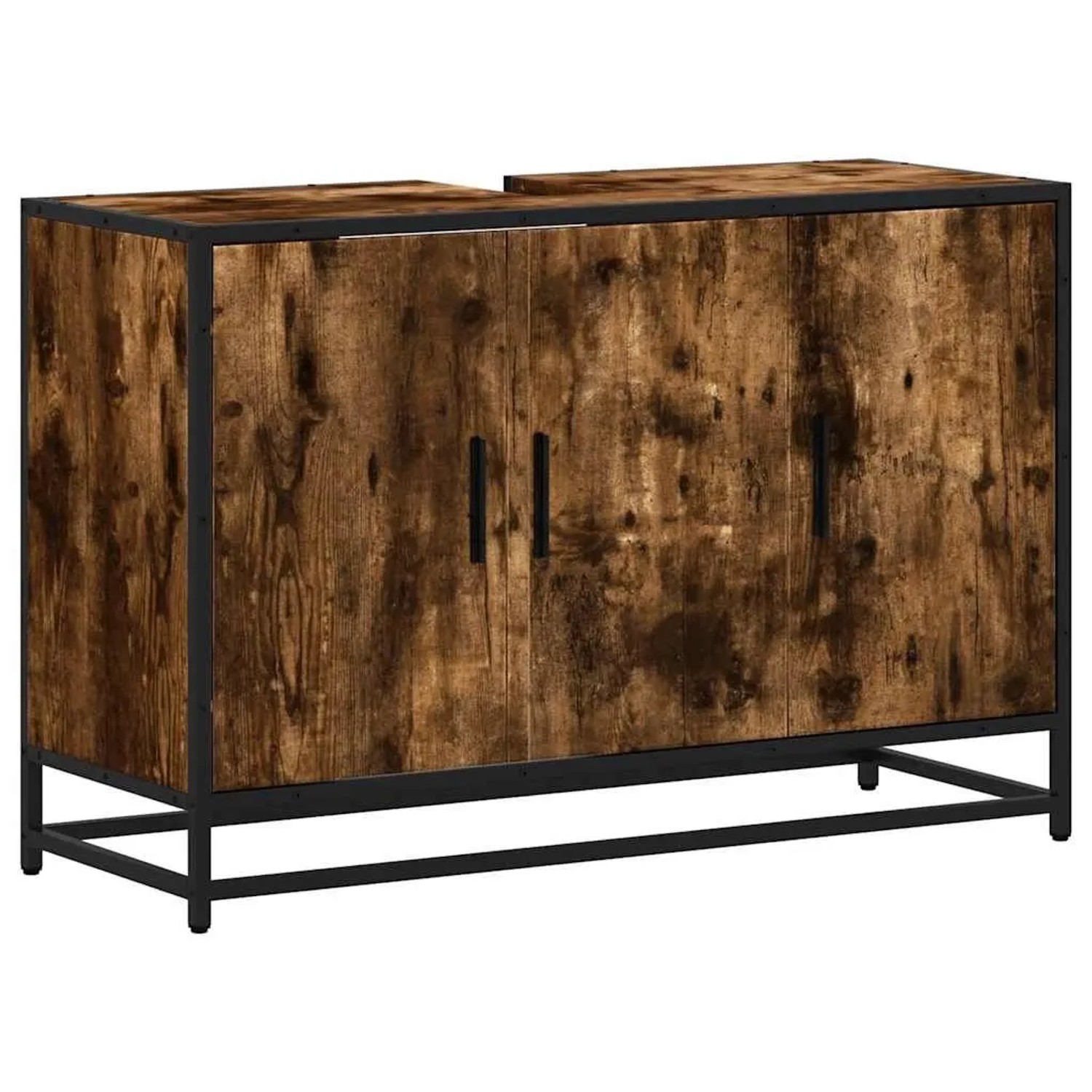 vidaXL Waschbeckenunterschrank Räuchereiche 90x33x60 cm Holzwerkstoff 84927 günstig online kaufen