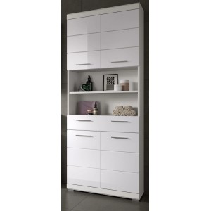 Inn.Furn Badezimmer Hochschrank in Weiß Hochglanz 74 x 191 cm Shawn