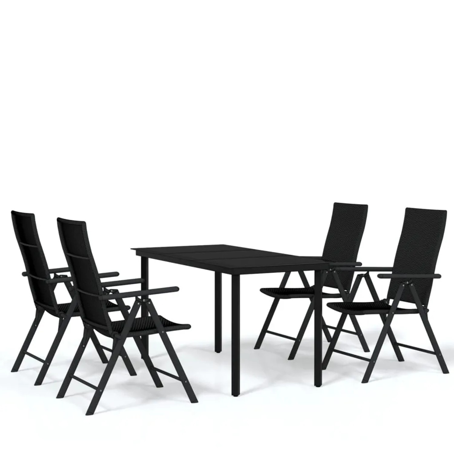 vidaXL 5-Tlg Garten-Essgruppe Schwarz 3099103
