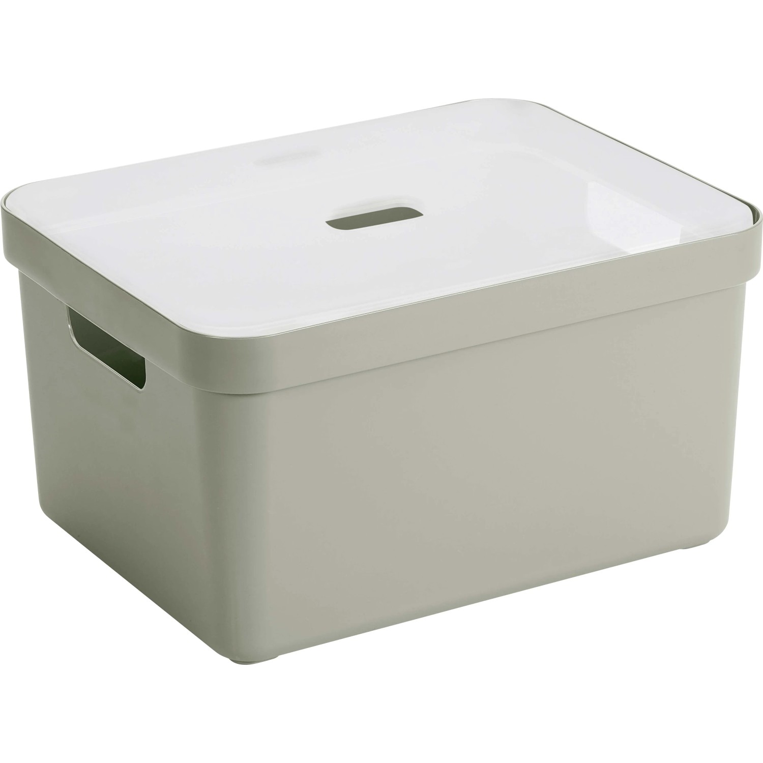 Sunware Aufbewahrungsbox Sigma Home, 32 l, hellgrün, mit Deckel und Griffen.
