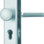 Abus Schutzbeschlag KLN314, Neusilber, für Türstärke 32-47mm, mit Griffplatte außen und Drücker innen.