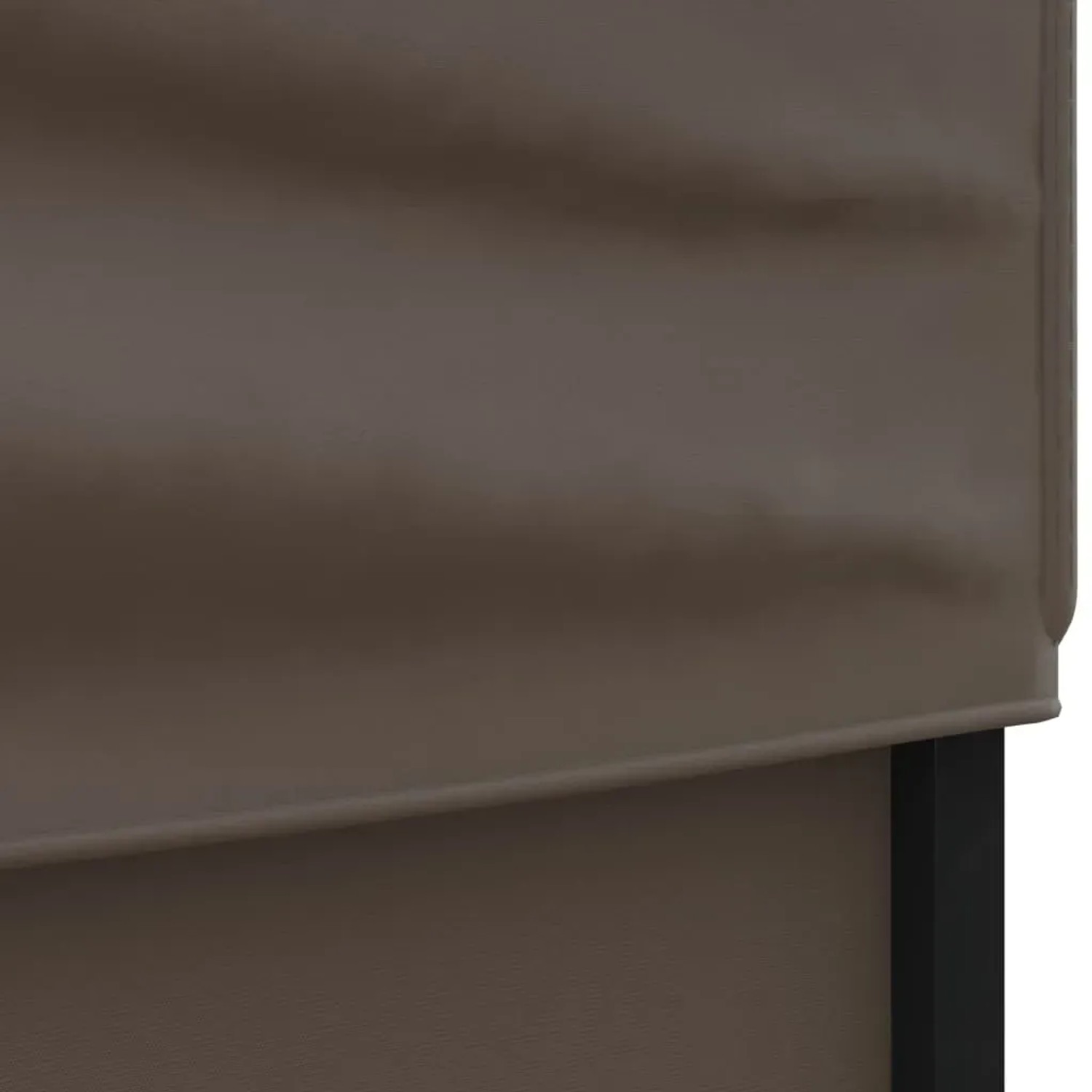 Detailansicht: Taupe Partyzelt mit Seitenwand, wasserabweisend und UV-beständig.