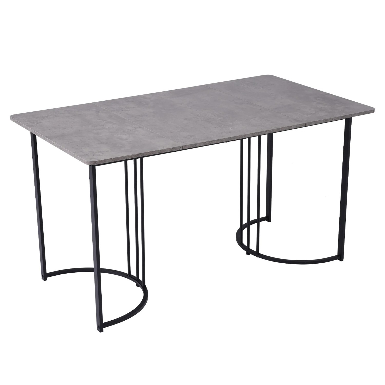 Merax Esstisch 140x80 Grau Metallgestell
