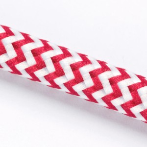 Orion Lightstyle Textilkabel, 3-adrig, rot-weiß, Meterware für Lampen.
