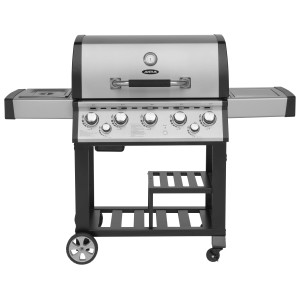 Justus Premium BBQ-Gasgrill Mars mit 5 Brennern, Seitenbrenner und Infrarotbrenner aus Edelstahl.
