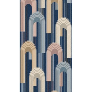 Schöner Wohnen Vliestapete New Delight mit grafischem Muster in Blau und Beige.