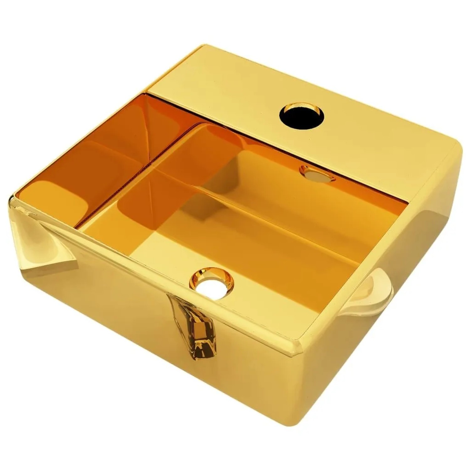 vidaXL Waschbecken mit Wasserhahnloch 38 x 30 x 11,5 cm Keramik Golden 1434 günstig online kaufen