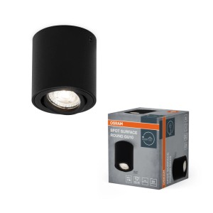 Osram Deckenleuchte Spot Surface Round GU10, schwarz, mit Verpackung.
