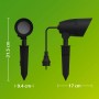 Schwarze Philips Cylr LED-Gartenstrahler Erdspießleuchte mit Maßen.