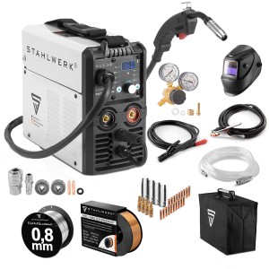 STAHLWERK MIG MAG 160 M Schweißgerät Vollausstattung mit Zubehör und Schweißhelm.
