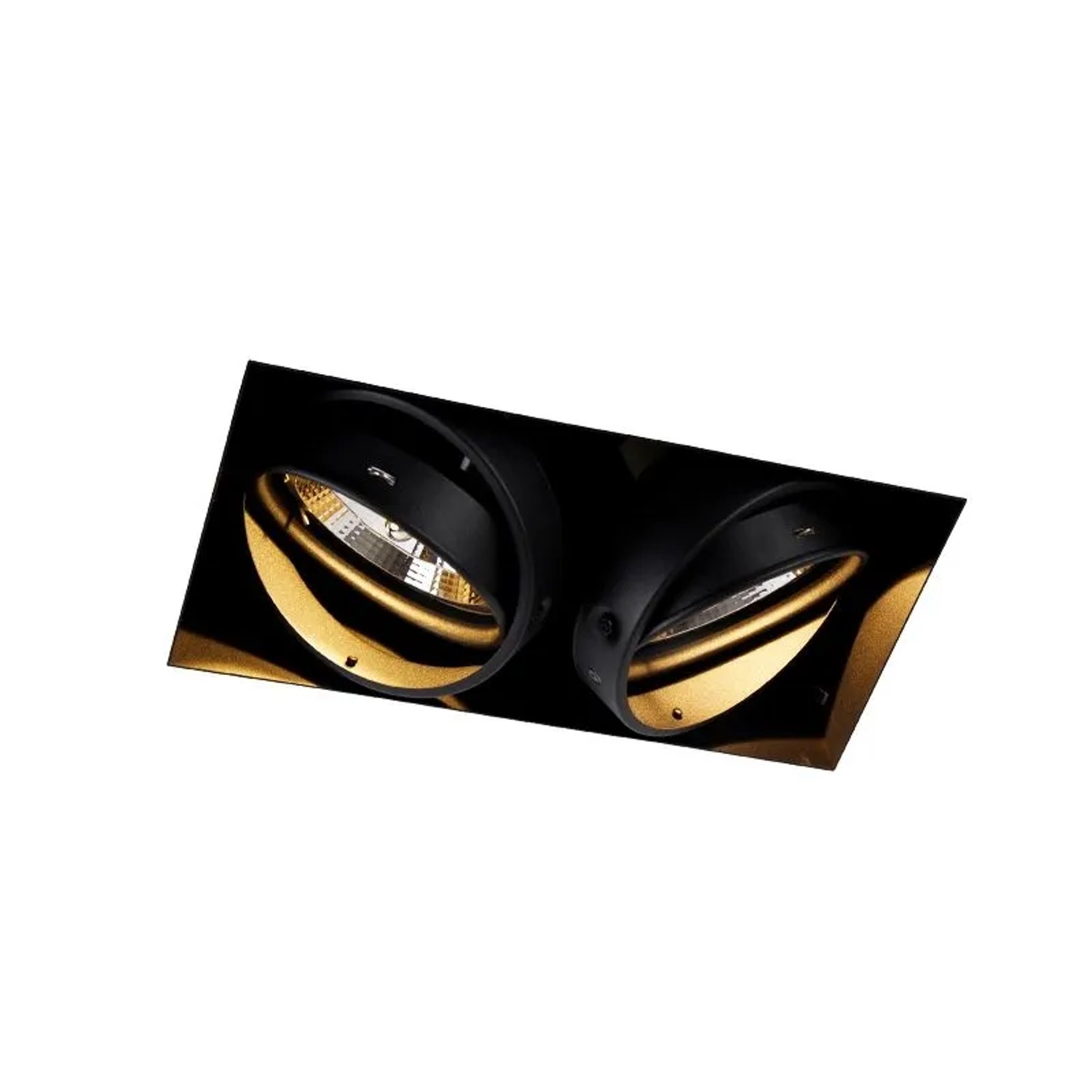 QAZQA Einbaupunkt Schwarz 2-Licht GU10 AR111 Trimless Oneon