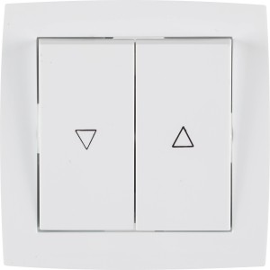 OBI Jalousieschalter Tauri Polarweiß mit Rahmen, Schalter für Rollladensteuerung.