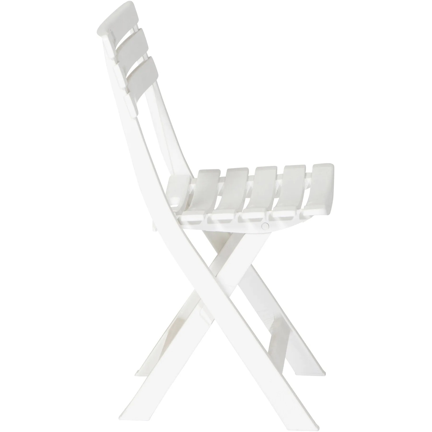 Weißer Progarden Klappstuhl Birki, ideal für Garten & Balkon.
