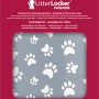 LitterLocker Fashion Stoffbezug Cat Paws Grey für Katzenklos mit Pfotenmuster.