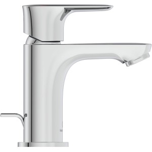 Ideal Standard Waschtischarmatur Connect Air Piccolo, Chrom, mit Zugknopf-Ablaufgarnitur.