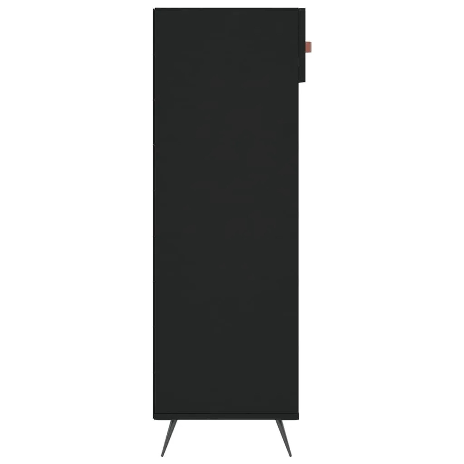Schwarzer vidaXL Schuhschrank (60x35x105 cm) aus Holzwerkstoff mit Schublade und Füßen.