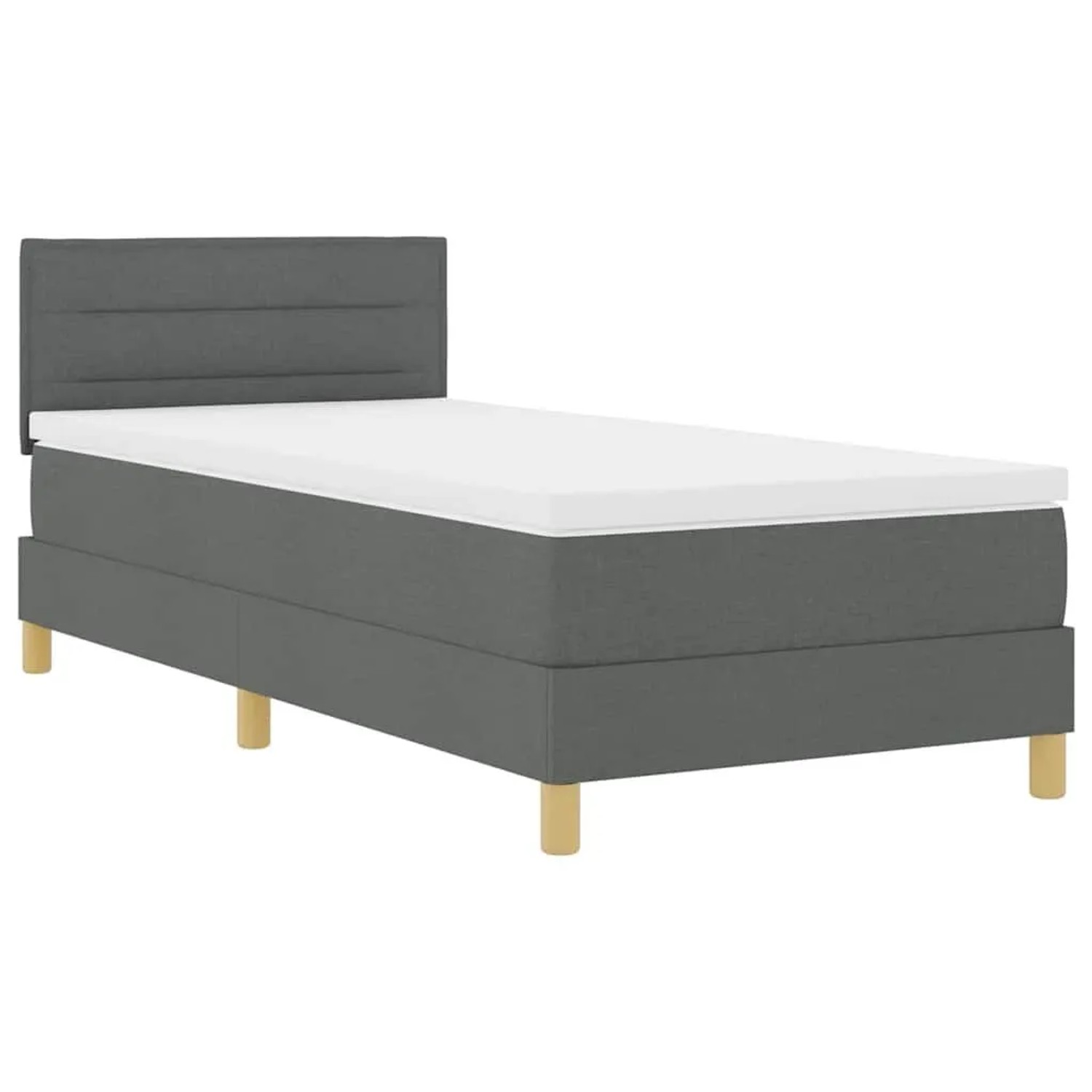vidaXL Boxspringbett mit Matratze Dunkelgrau 90 x 190 cm Stoff 3338805 günstig online kaufen