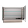 Offener Fackelmann LED-Spiegelschrank B.Paris, 90 cm, Cubanit Grau, mit Glasablagen und Beleuchtung.
