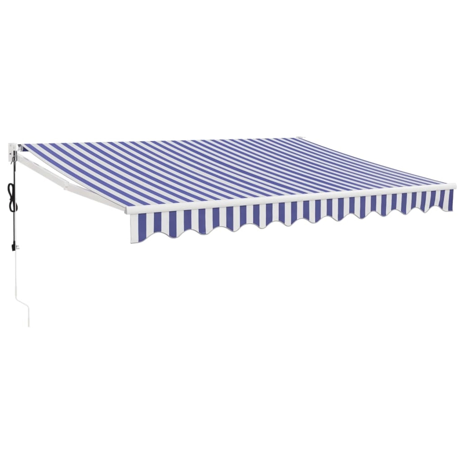 furnicato Elektrische Markise mit Kurbel Blau und Weiß 3,5x2,5 m günstig online kaufen