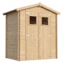Timbela Gartenhaus M367+M367G aus Holz, 1,98 m², mit Doppeltür und zwei Fenstern.
