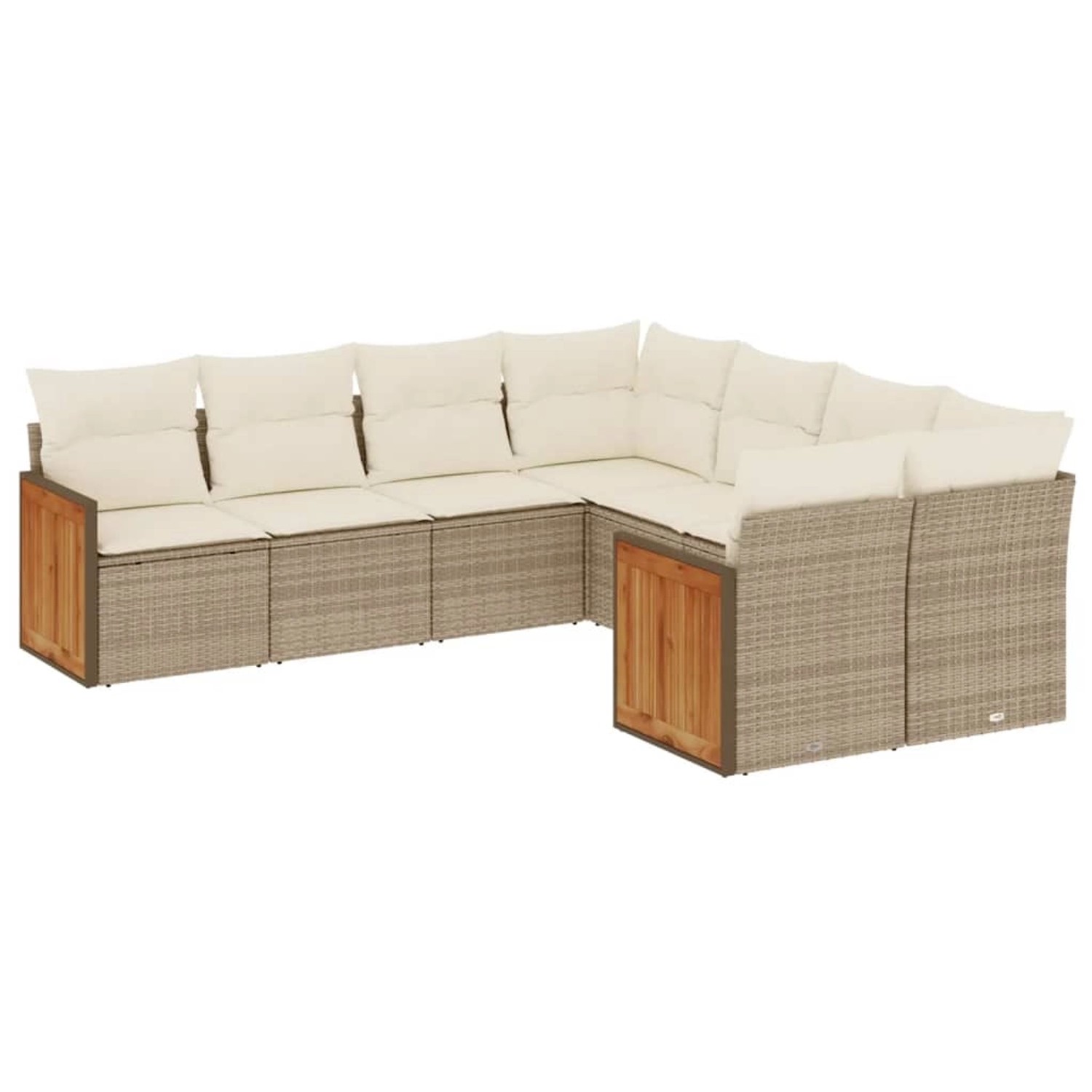 vidaXL 8-Tlg Garten-Sofagarnitur mit Kissen Beige Poly Rattan 3228235 günstig online kaufen