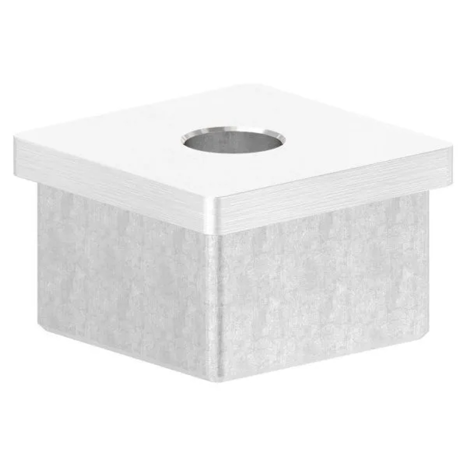 FeNau Einsteckkappe Edelstahl V2A Für Rohr 40x40x2,0 mm Mit Bohrung Ø 12 mm