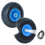 2er Set TRUTZHOLM Sackkarrenrad, 260x85mm, blau, pannensicher, mit Kugellager und Schnittdarstellung.