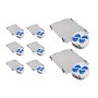 PROREGAL Spar Set: 8 Euroboxen mit Deckel und 4 Schnappverschlüssen, blau. Aufbewahrungsboxen für Lagerung.