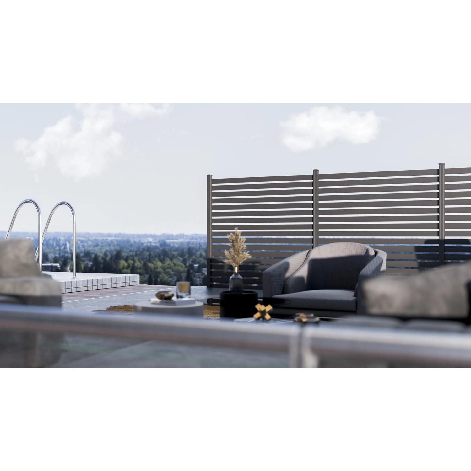 GroJa Steckzaun Lumino Edge 180 cm x 180 cm Anthrazit_8