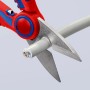 Knipex Elektrikerschere 160mm schneidet Kabel. Zange mit rot-blauem Griff.