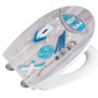 Wenko WC-Sitz Beach High Gloss mit Strand-Motiv und Absenkautomatik.