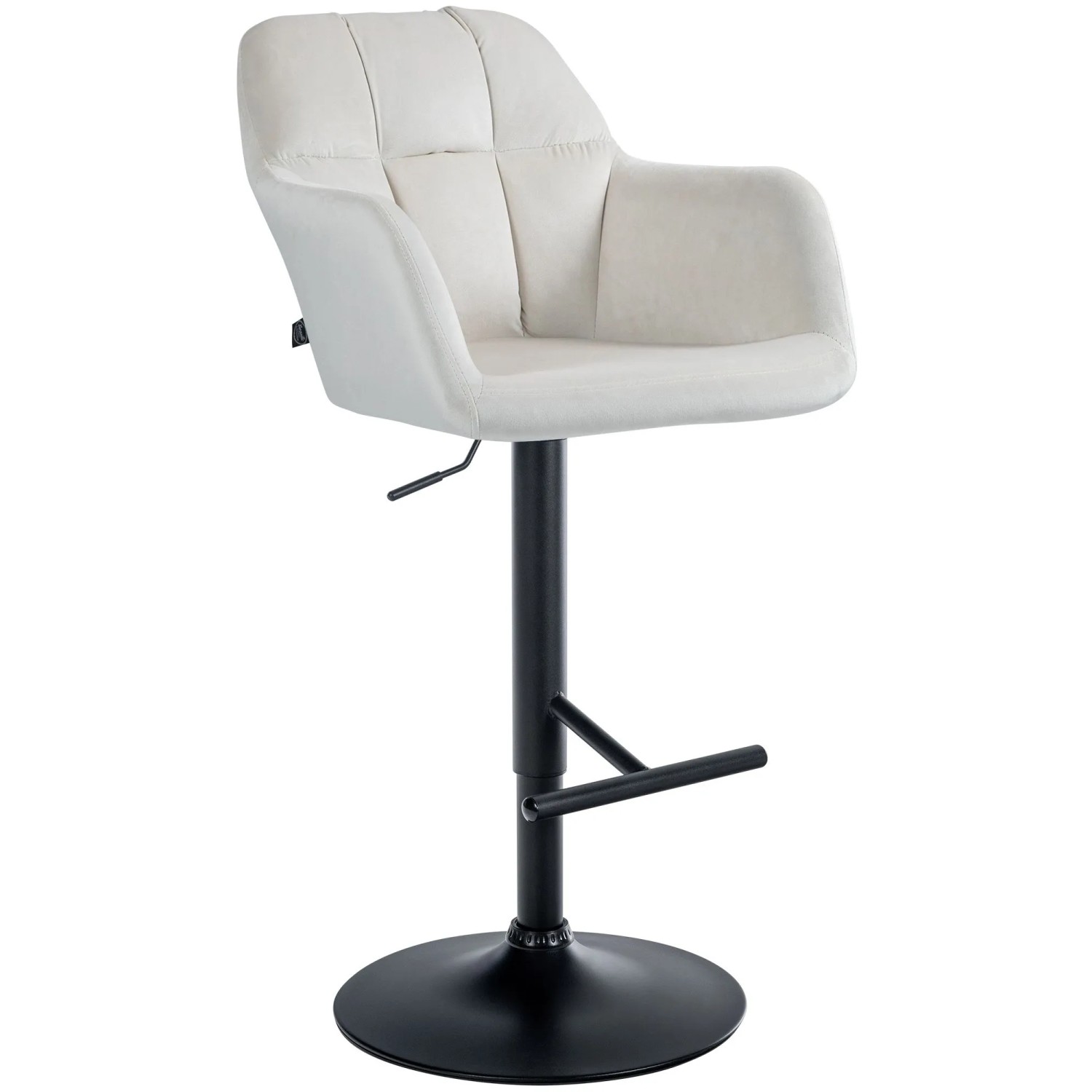 CLP Barhocker Natoma Samt Metall Matt Schwarz/Creme