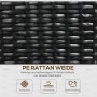 Detailaufnahme: Schwarzer Outsunny Blumenkasten mit PE-Rattan-Flechtmuster.
