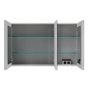 Fackelmann Badmöbel Spiegelschrank B.Round 110 cm Weiß Glanz