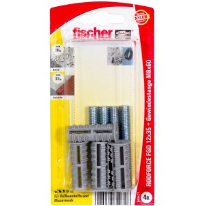 Fischer Gewindestangendübel Rodforce FGD 12 M8 TR 60 K, 4 Stück, für Vollbaustoffe
