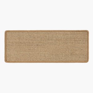 Rechteckige, selbstklebende Karat Stufenmatte aus Sisal in Natur, ohne Lippe, 23,5x65 cm.