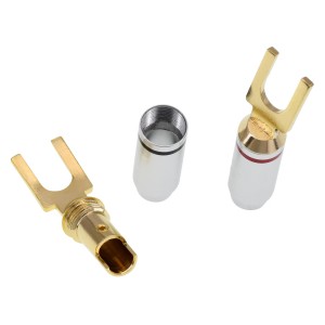 Dynavox Kabelschuhe, vergoldet, 2er-Set für sichere Kabelverbindungen in der Haustechnik.