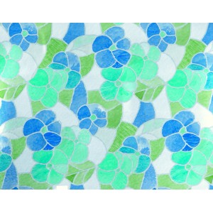 Transparente Klebefolie d-c-fix Lisboa blau mit Blumenmuster, 200x45cm.