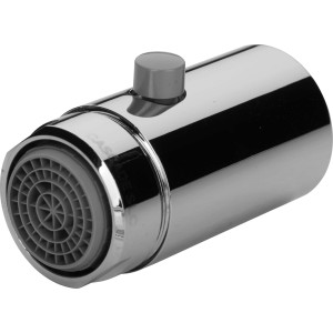 Verchromte Ecobooster Cascade Mischdüse SLC M22 x 1 mit Umschalter zur Wassermengenregulierung.