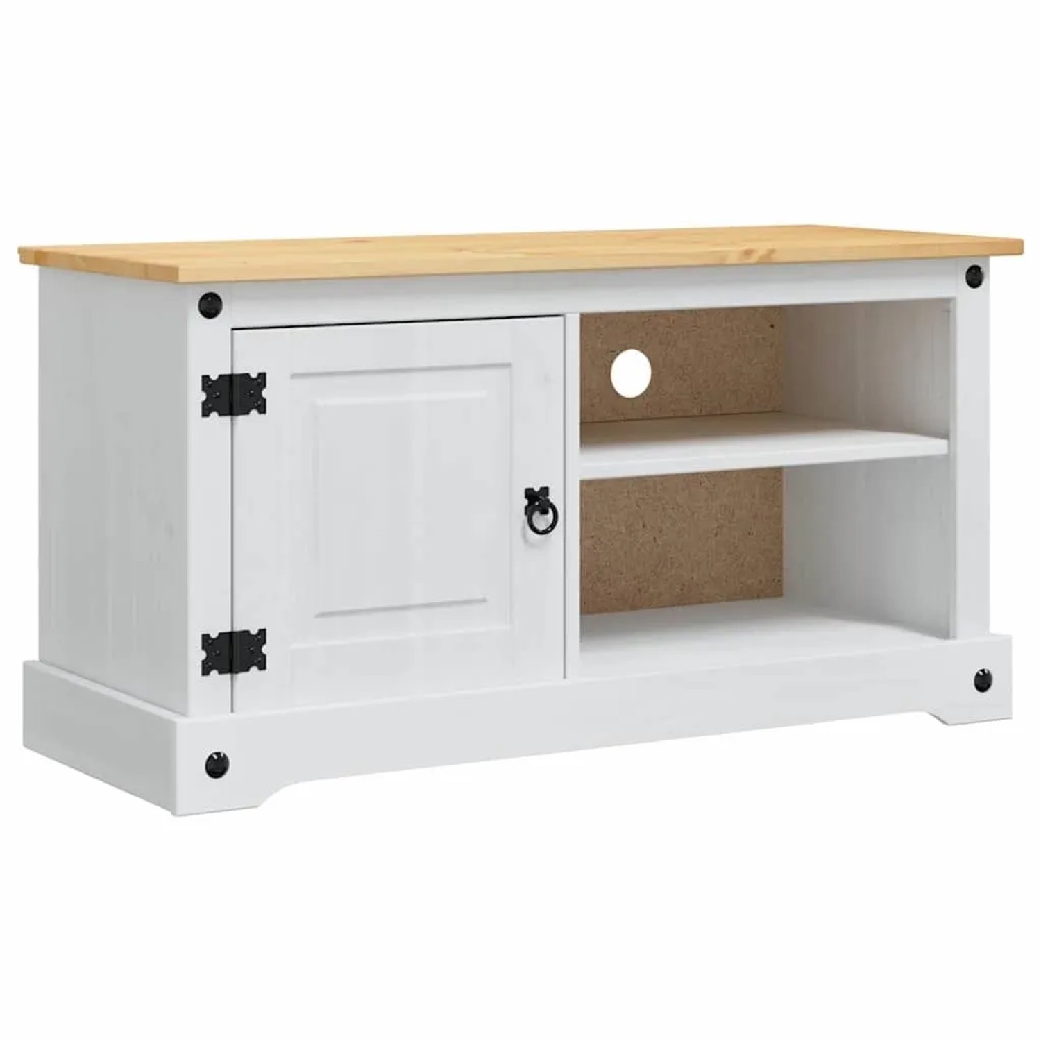 vidaXL TV-Schränk Corona Weiß 100 x 40 x 52 cm Massives Kiefernholz 42021196