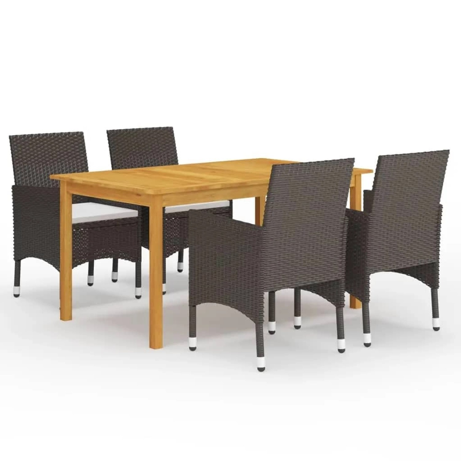 vidaXL 5-Tlg Garten-Essgruppe mit Kissen Braun 3095865 günstig online kaufen