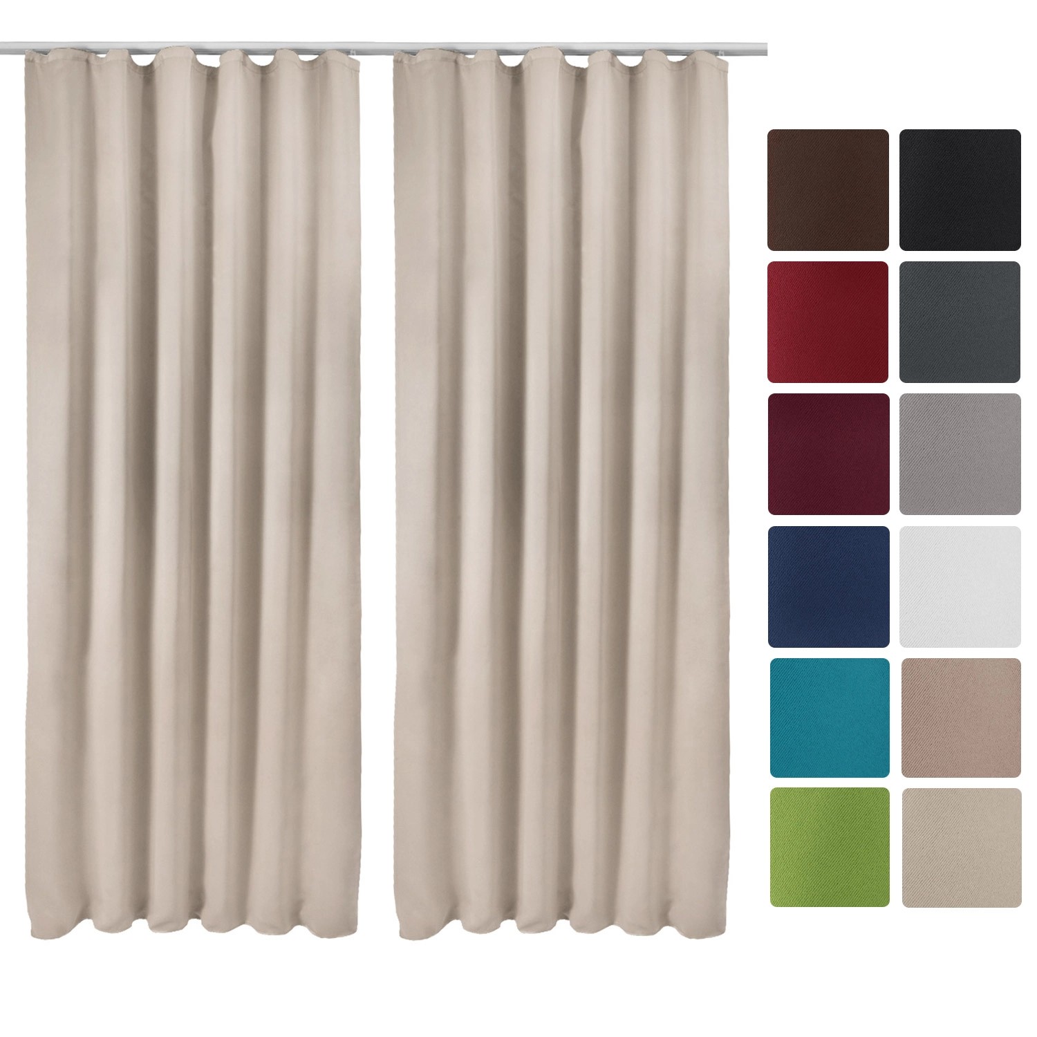 Beautissu Amelie BK Vorhang mit Kräuselband 140x245cm Creme 2tlg günstig online kaufen