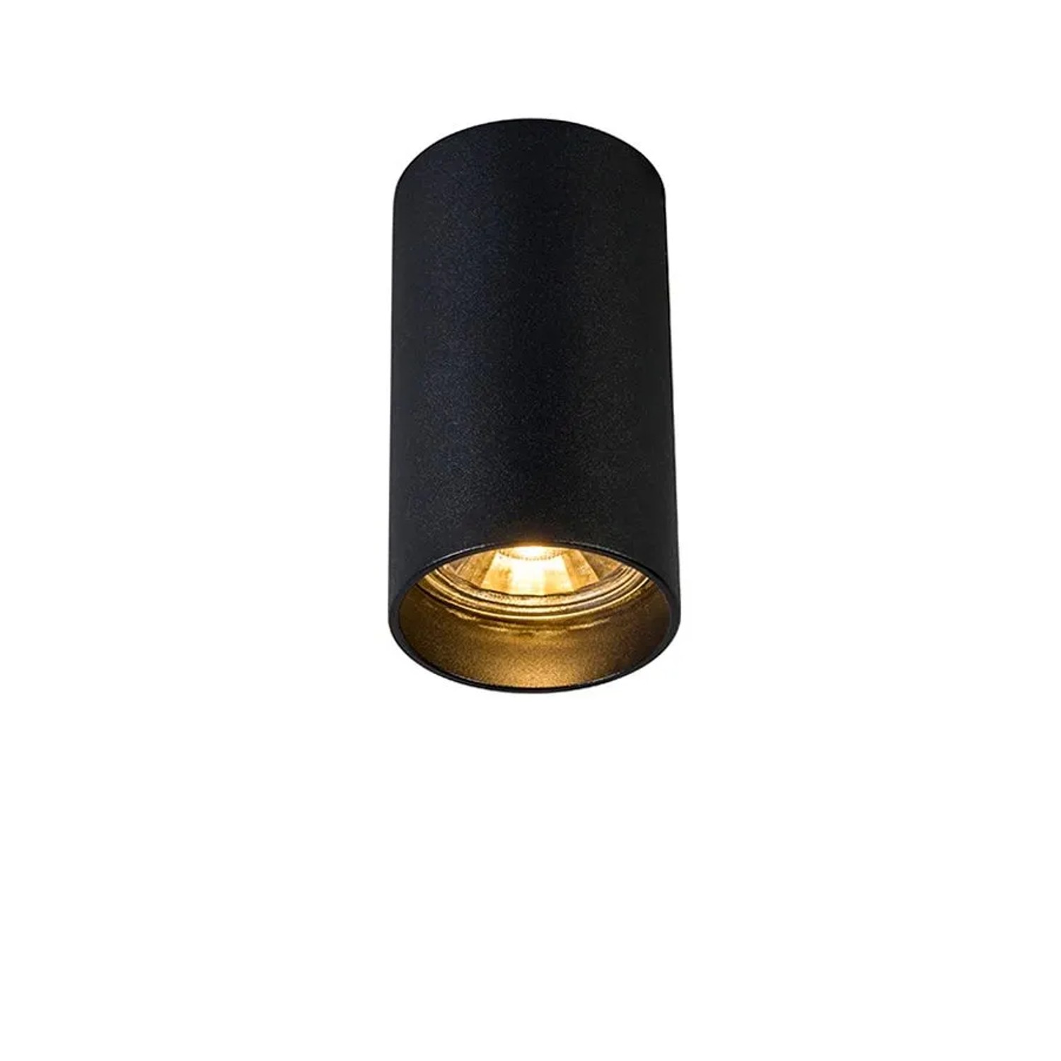 QAZQA Moderner Aufbaustrahler Schwarz 5,5cm GU10 50mm Tuba