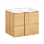 SoBuy Waschbeckenunterschrank BZR172-N mit Waschbecken, 2 Schubladen, Naturholz-Optik.