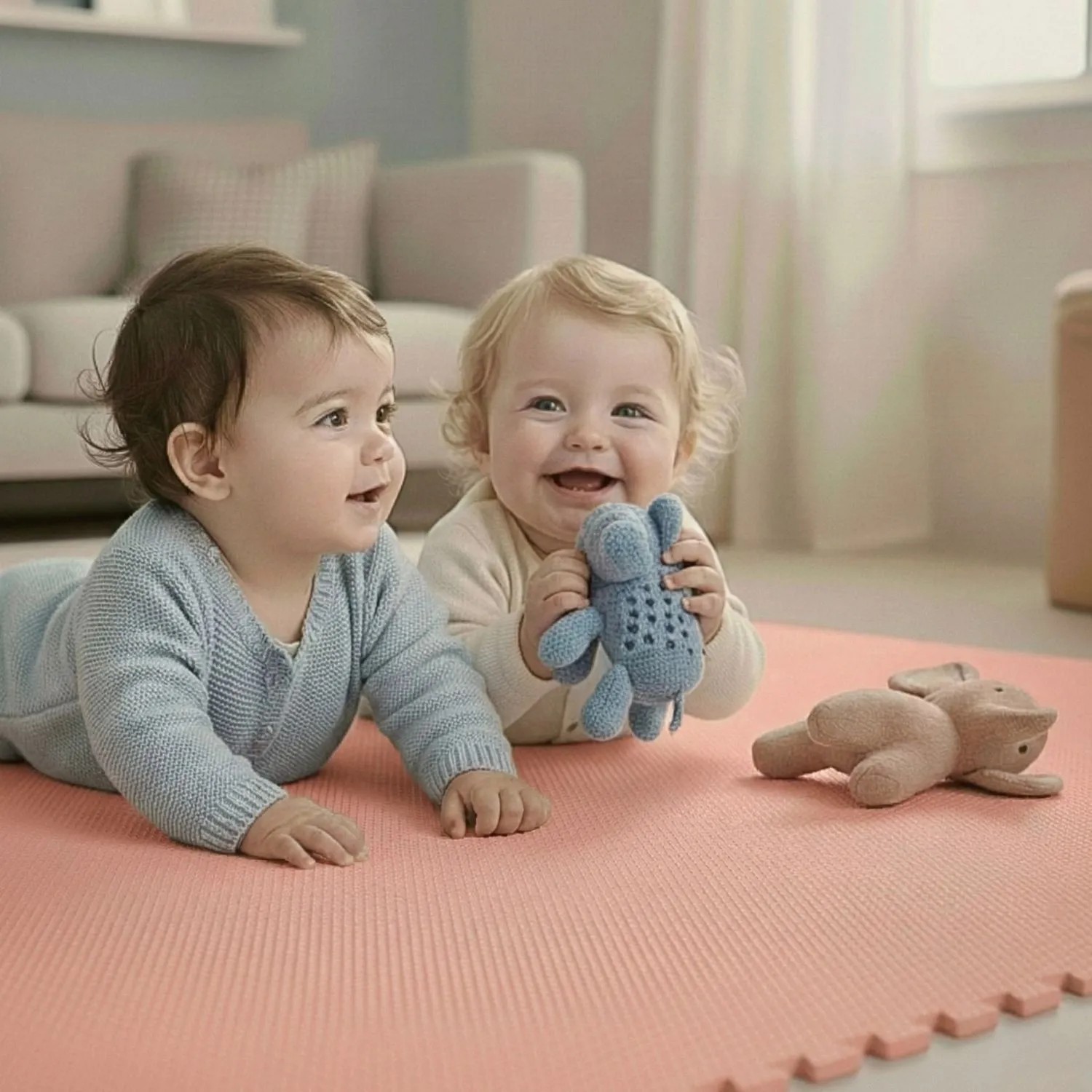 LittleTom Puzzlematte ab dem 1. Tag - 9 Teile Baby Spielmatte - 30 x 30 Kinder Krabbelmatte, (9-tlg), Spielunterlage für Babys und Kleinkinder - Kinderzimmer Puzzleteppich