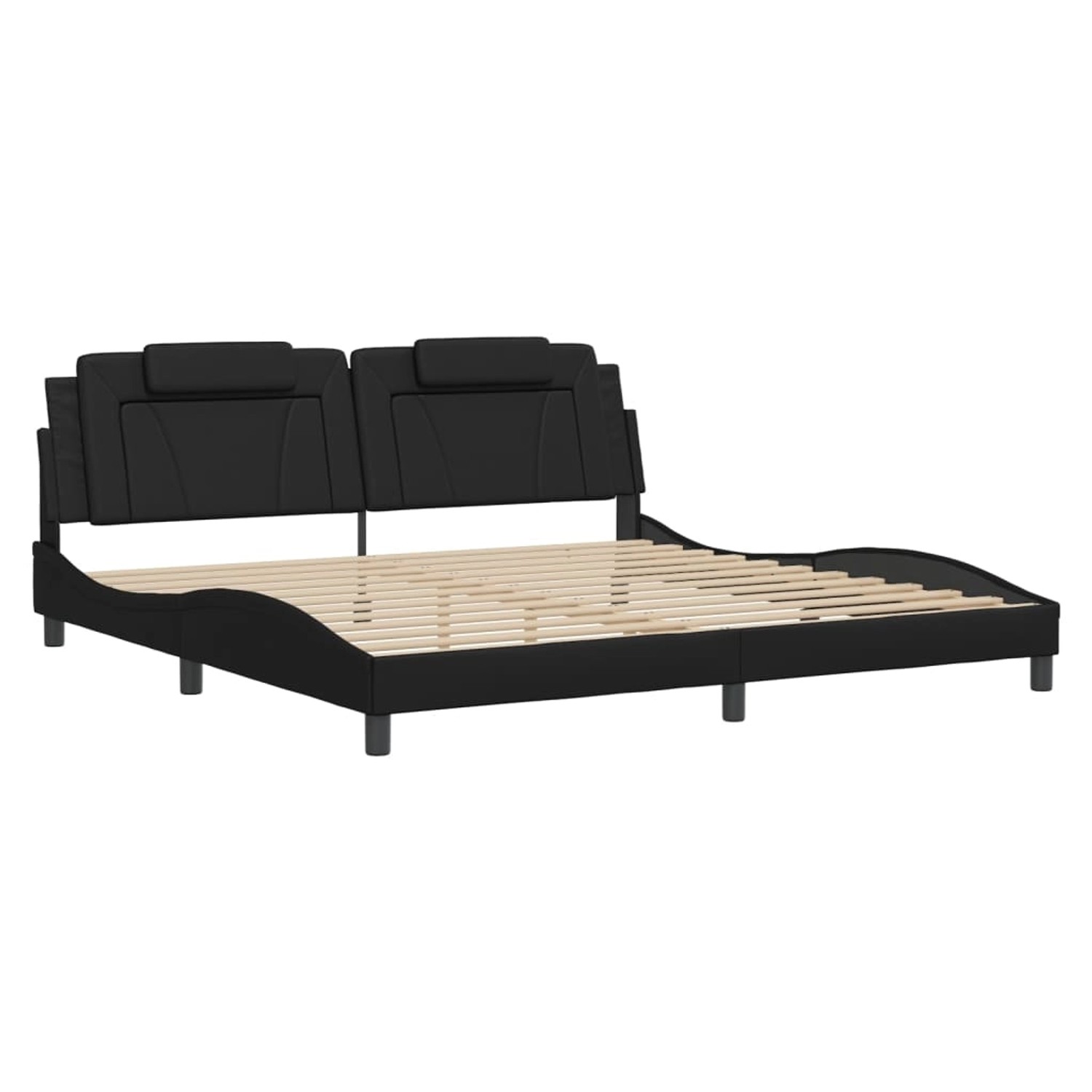 vidaXL Bettgestell Viana mit LED ohne Matratze Schwarz 200x200 cm Kunstlede günstig online kaufen