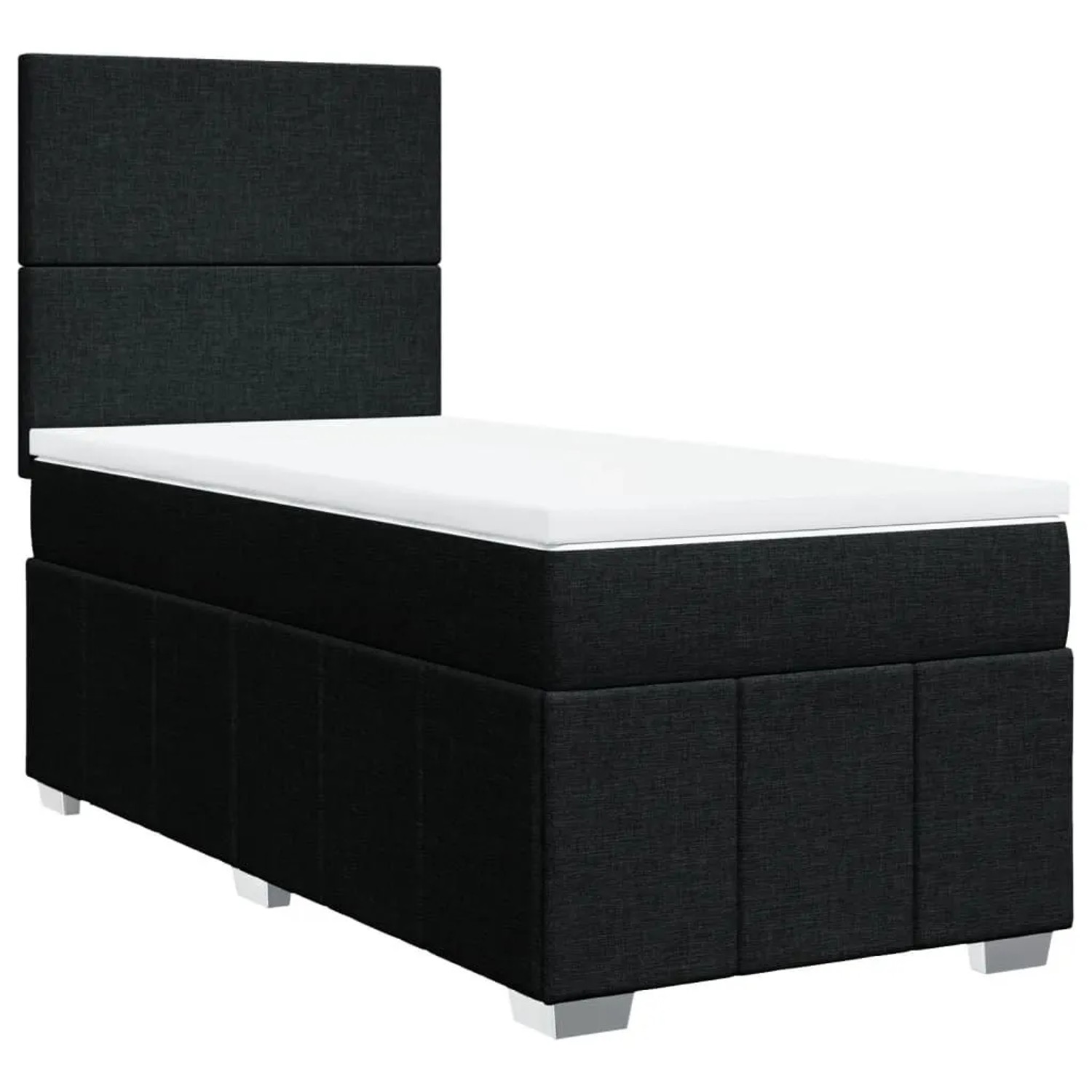 vidaXL Boxspringbett mit Matratze Schwarz 90x190 cm Stoff 3291518