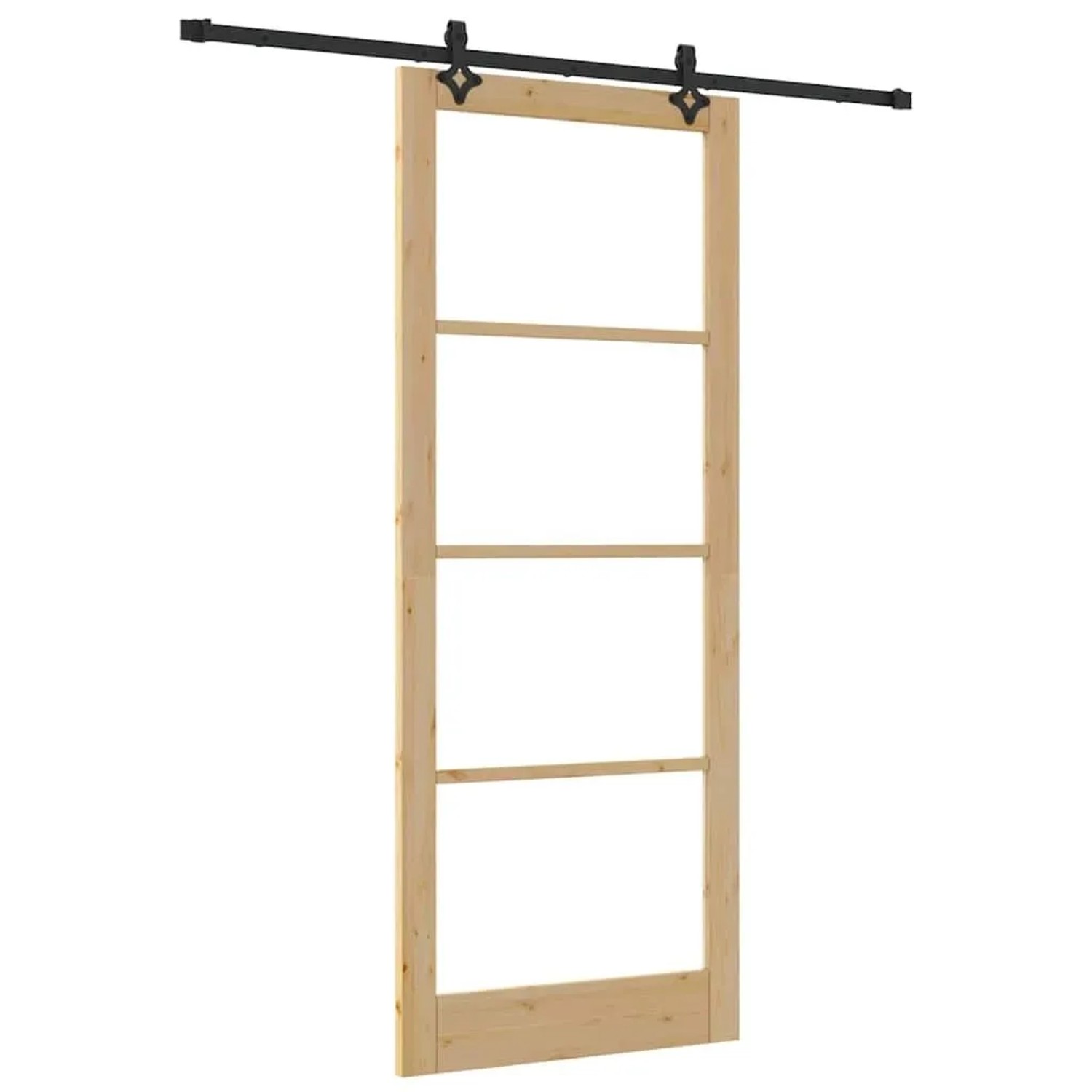 vidaXL Schiebetür ORKDAL Natur und Schwarz 93 x 232 cm 3332207
